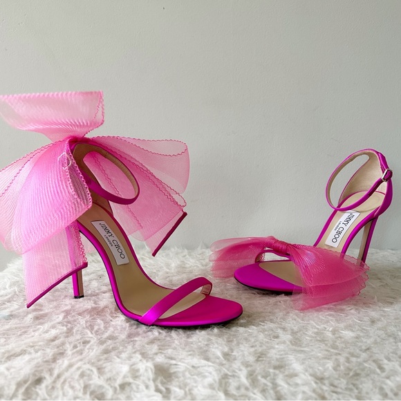 Jimmy Choo Pink Heels with Bow Detail - Picture 5 of 12